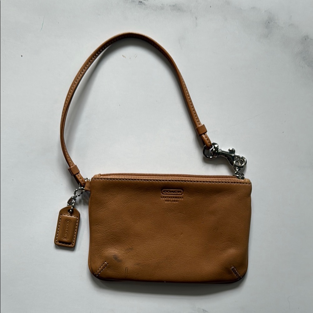 Coach Brown Leather Wristlet